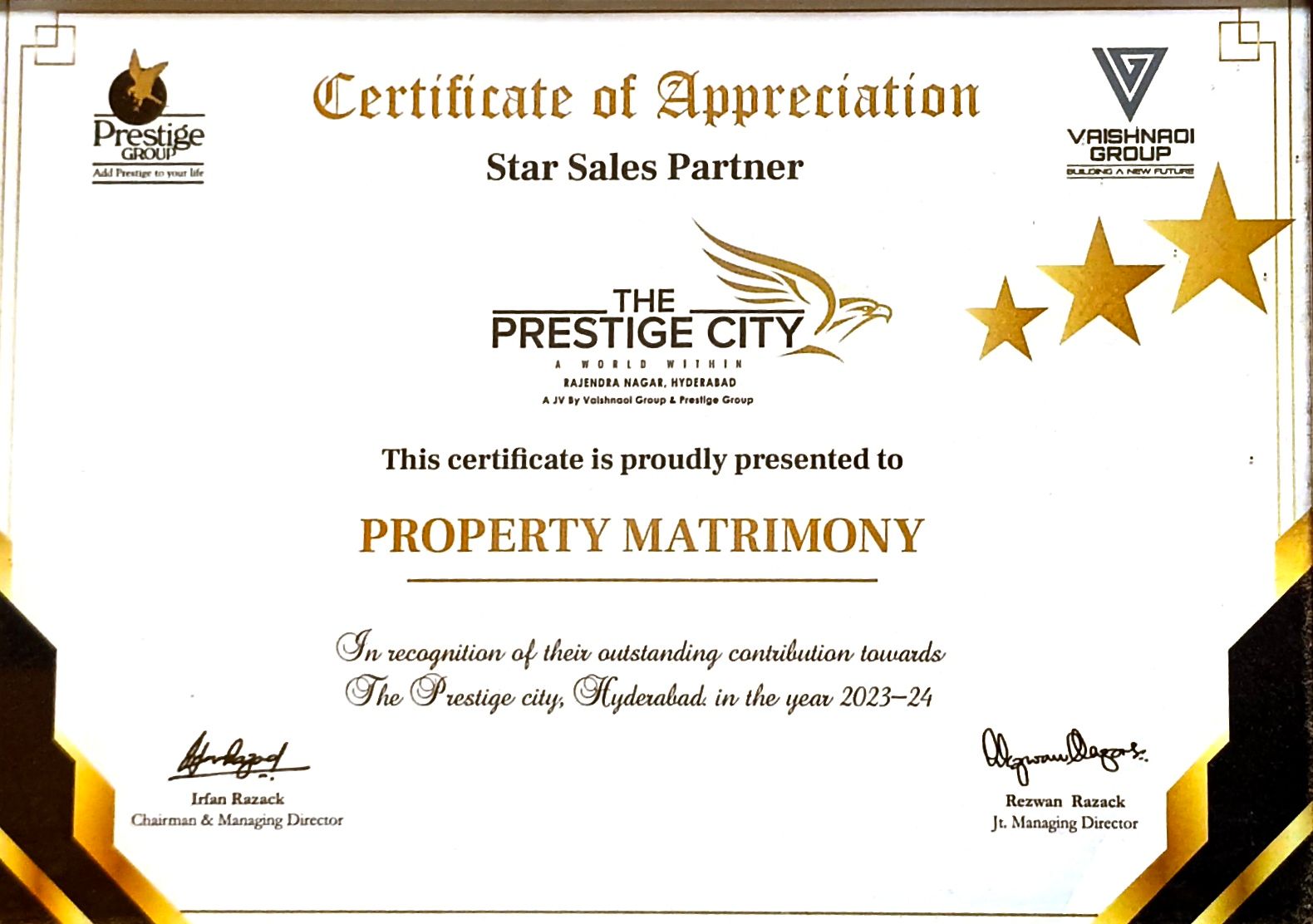 Property Matrimony award recognition 2026 10 14 11 59 47